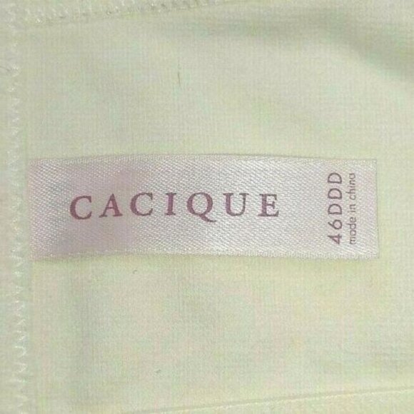 Cacique Lane Bryant Women Bra T Shirt Cotton Blend Plus Size 46DDD Off White NEW - Picture 3 of 8